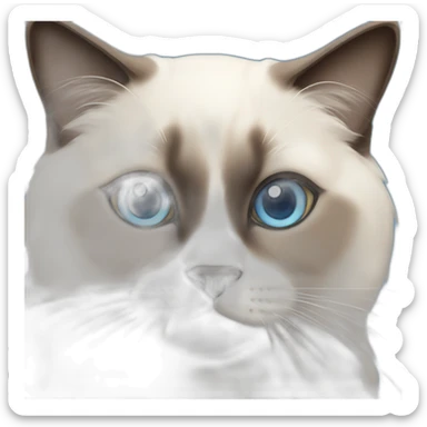 Birman cat with blue eyes sticker