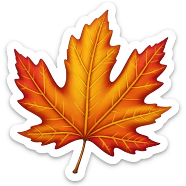 LEAF Falling FROM  tree with beautiful autumn colors, sticker