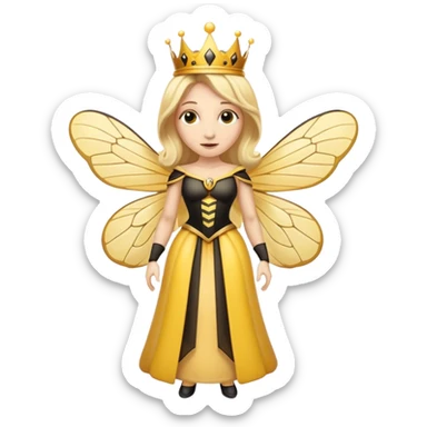 Full Body plus  Queen bee woman with  blonde hair and big nose sticker