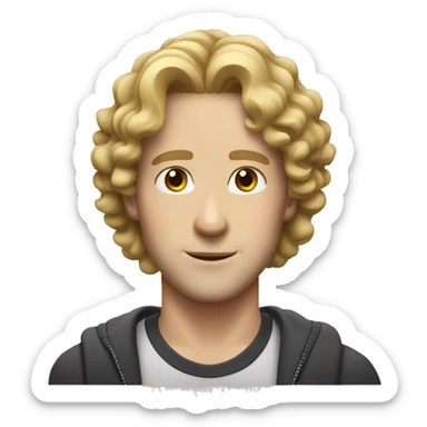 white man-black-curly-hair-middle-parting sticker