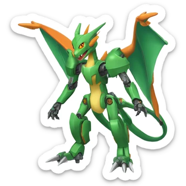 Mechanical Flygon-dragon-Charizard-raptor-Medabot-Mecha full body sticker