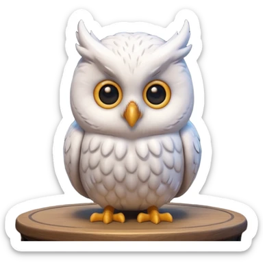 “3D emoji of a magical [white 🦉], Harry Potter style, Hogwarts magic, fantasy atmosphere, soft glow, cinematic lighting, high detail” sticker