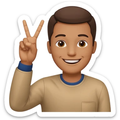 memoji face iphone: men, a solo hiker with happy face and a piece handsign sticker