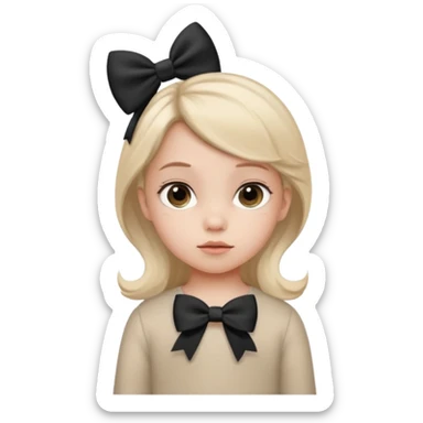 una chica pequeña con una cola color negro  3 años sticker