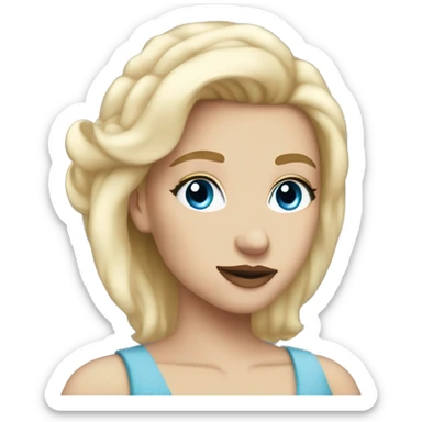 Straight Blonde blue eyes princess big lips big lashes sticker