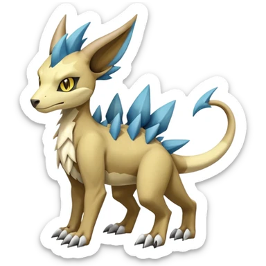 Manectric-Luxray-Cubone-Marowak-Draco-Fakémon-hybrid-creature (full body), 4 legs sticker