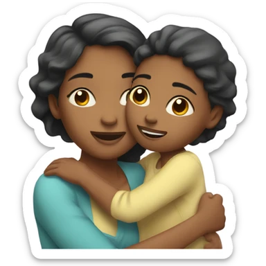 A daughter hugs her mother  sticker