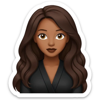 Vesta Williams, R&B Singer with long dark brown hair, black outfit sticker