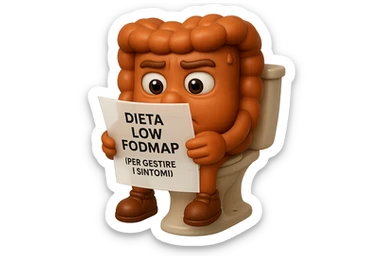 EMOJI STILE IPHONE DI UN INTESTINO UMANO ANATOMICO CHE GUARDA UN FOGLIO CON LA SCRITTA "DIETA LOW FODMAP (PER GESTIRE I SINTOMI)", FAGLI ANCHE LA PARTE BIANCA DEGLI OCCHI, NON SOLO LE PUPILLE, IPERREALISTICO 4K sticker