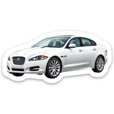 white Jaguar car sedan sticker