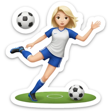 Girl Shooting a soccer ball sticker