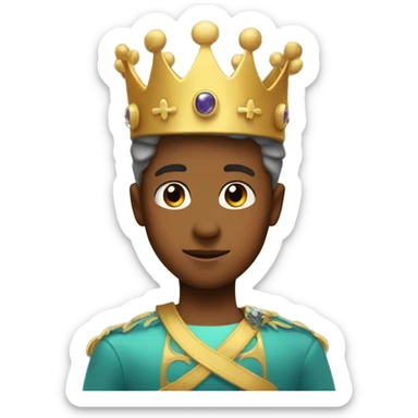 A little prince in a crown on his head sticker