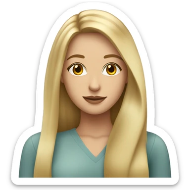 pretty blonde woman with long straight hair and hazel eyes sticker