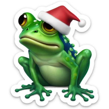 Punk rock frog that’s also in spirit for Christmas  sticker
