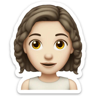 Brunette girl pale skin sticker