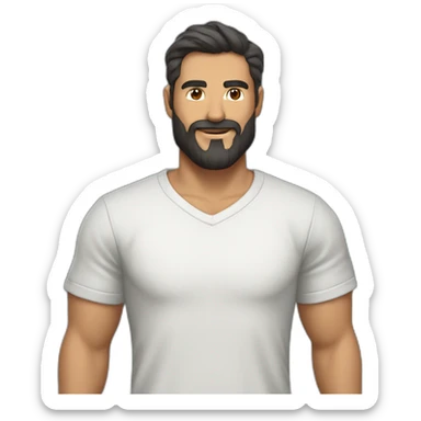 Hombre con barba y camiseta de magallanes sticker