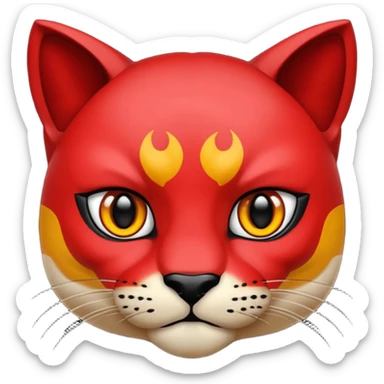 cara de una pantera enojada animal  de color rojo sticker