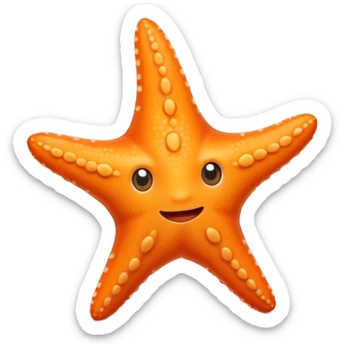 starfish object icon, cute starfish, slightly glossy texture, 3D cartoon, soft shadow, mobile game icon style, centered, clean background, no text, no watermark sticker