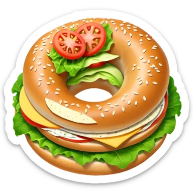 Bagel Sandwich in 5–20° gentle bird’s-eye angle sticker