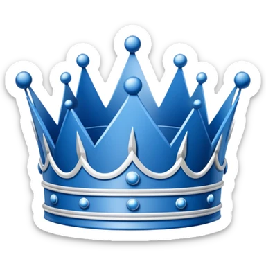 side perspective of a blue blueprint plan with white lines forming a crown sketch sticker