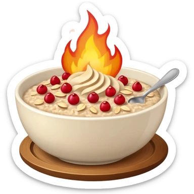 fire with bowl of oatmeal sticker