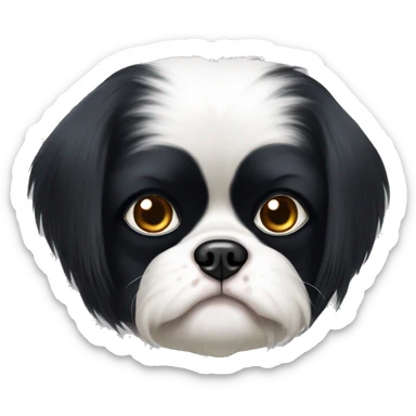 japanese chin with one black eye and one white eye  sticker