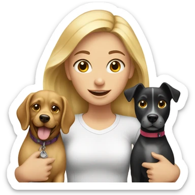 Blodie girl with dogs  sticker