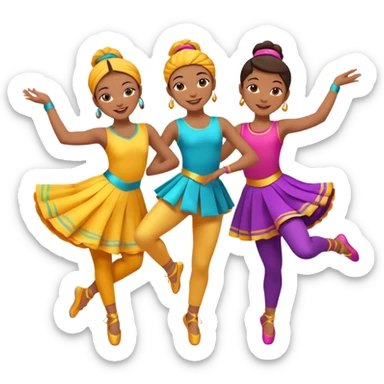 Triplets dancing sticker
