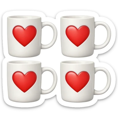 mugs with heart symbol sticker