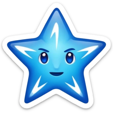 Rayos, centellas y estrellas en color azul con expresiones de furia sticker