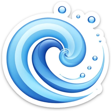 blue ocean vibes, abstract water patterns, soothing sticker