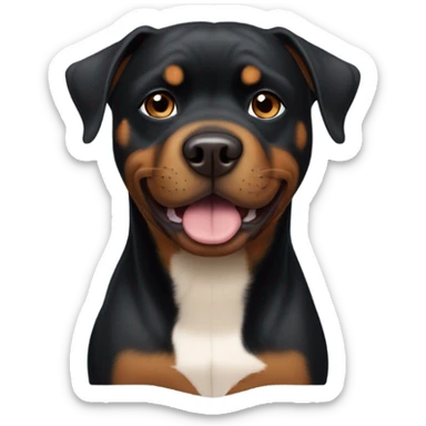 Black Rottweiler pitbull mix with small brown eyebrows sticker