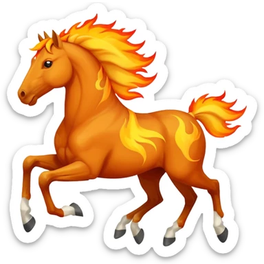 horse galloping with flames sticker