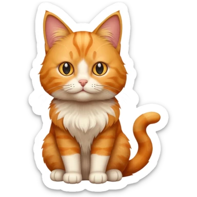 cat sitting quietly, looking neutral, minimal background sticker