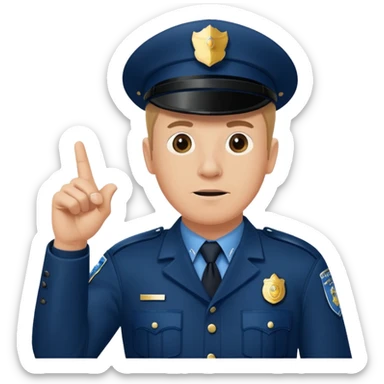 reference to "what he said" quote from Hot Fuzz movie - add pointing to another policeman sticker