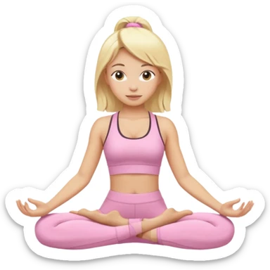 Yoga Blonde Girl With Light Pink Clothes sticker