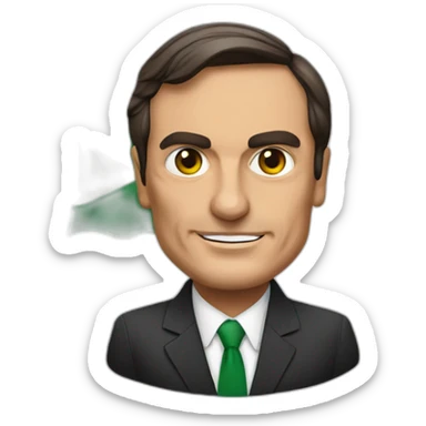 bolsonaro with brazil flag sticker