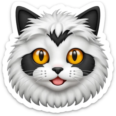 Silly cat black and white sticker