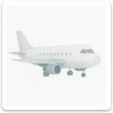 airplane, watercolor art style sticker