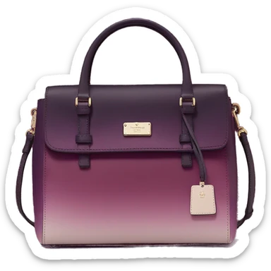 Realistic isolated dark plum to dark wine color ombre Kate Spade satchel purse.  sticker
