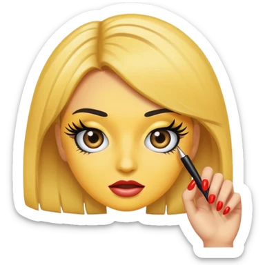 Girlboss emoji with exaggerated lashes and nails sticker