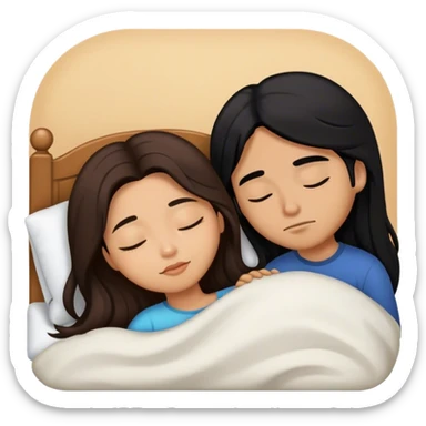 Caramel brown Guy with long black hair sleeping with brown hair Filipina sticker