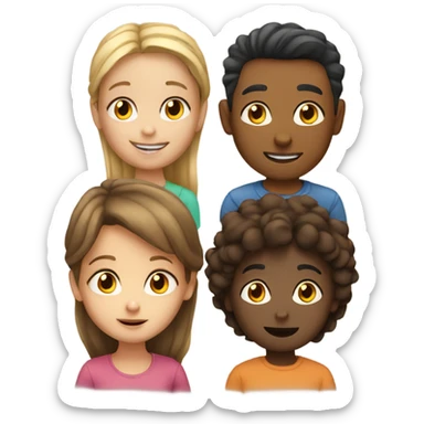 Four kids and one adult 2 of  sticker