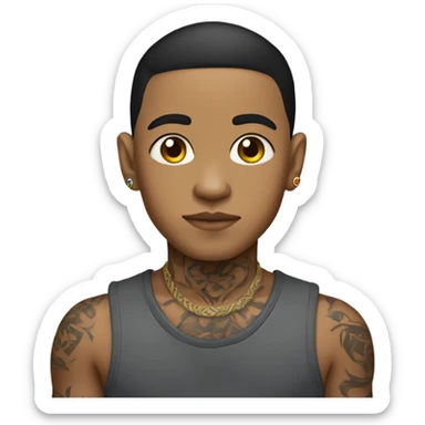 Lightskin boy with tattoos  sticker