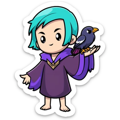 Morrigan from Dragon Age transforming into a raven sticker