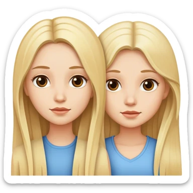 Two sister with Long blond haur sticker