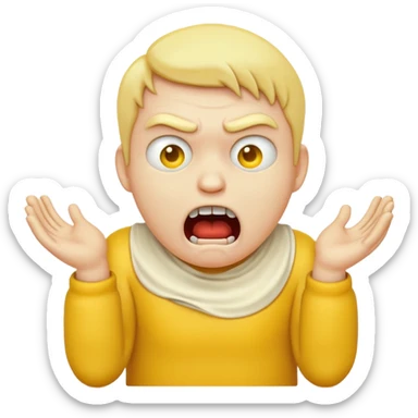 yellow emoji choking himself out in anger scary sticker