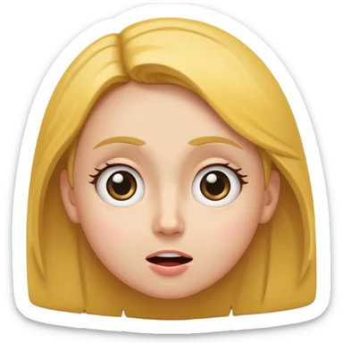 Face looking to the side with wide eyes and low mouth with raised eyebrows (the viral face for this is a bad idea, but we’re totally gonna do it together anyway) make it a girl and make them tilting their head to the side, looking at me with side eyes and mouth closed making a smiling frown face sticker