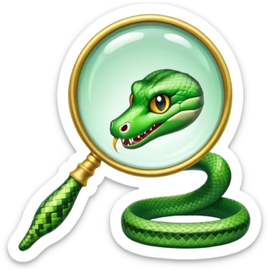 una lupa ed un serpente sticker