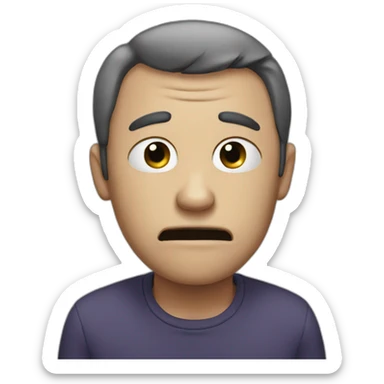 Creepy man crying sticker